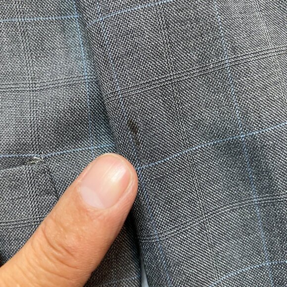 VINTAGE Ermenegildo Zegna Blazer Mens 56R Gray Plaid Sport Coat Notch Patch - Picture 4 of 16